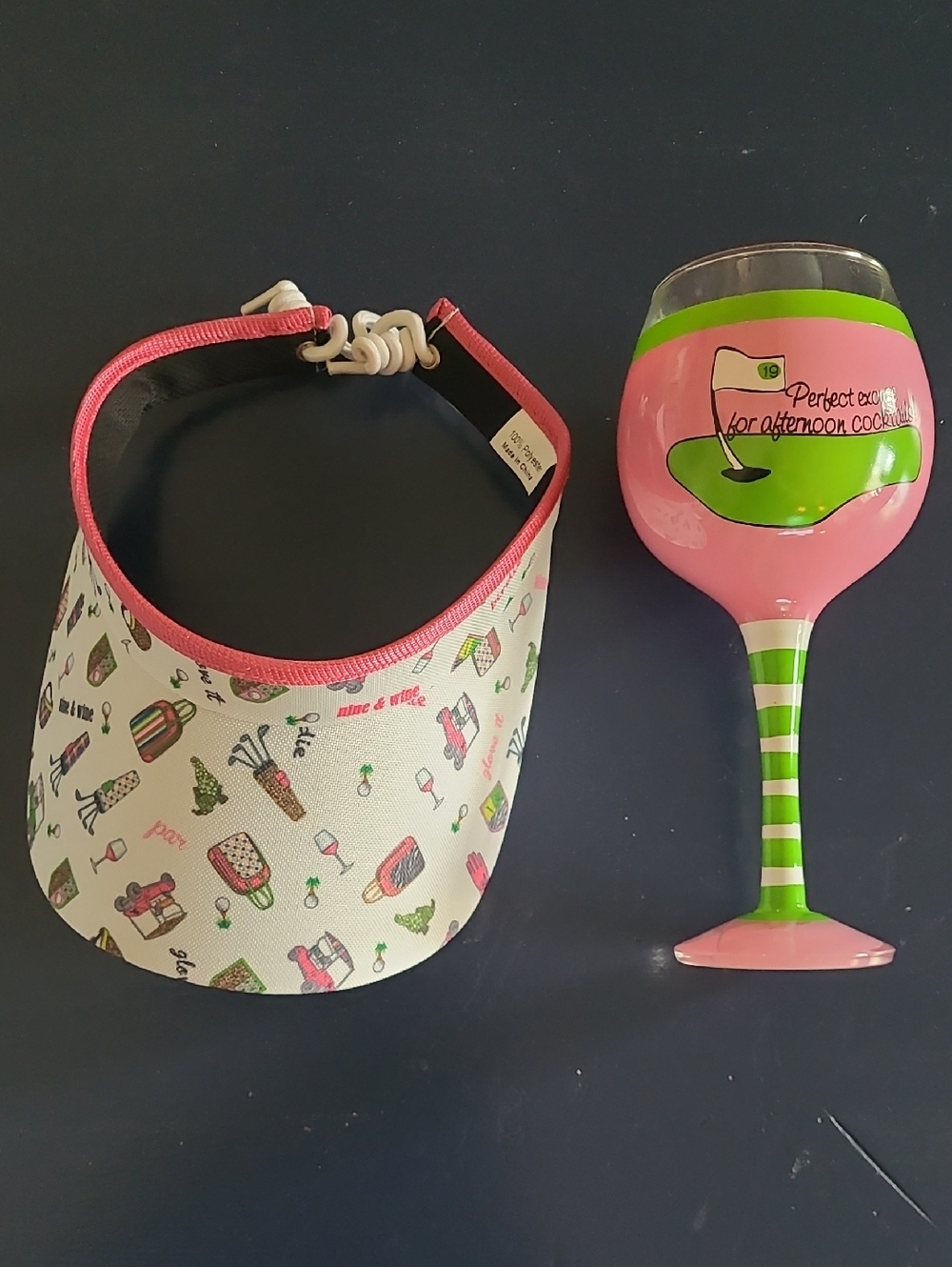Golf Gift -Adjustable Visor Plus Cocktail Glass